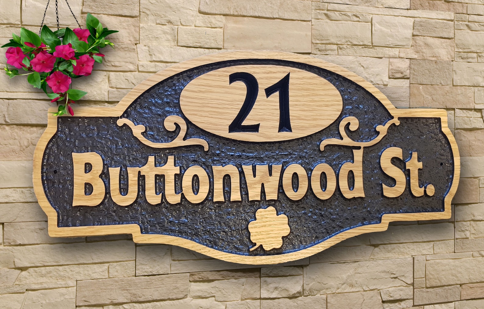 Personalized Oak Carved Wooden House Name Sign Home Address Etsy UK