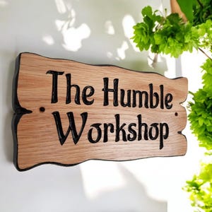 Personalized Oak Wood Sign: Rustic Engraved Family Name Plaque