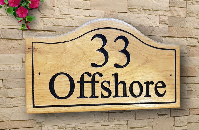 Personalized Oak Carved Engraved House Number Name Wooden Sign Etsy UK