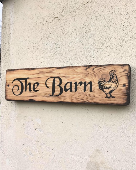Rustic,  Personalised, Weather proof, wooden, chunky oak, engraved House sign, Outdoor plaque, Farmhouse style