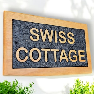 Personalized Wooden Sign: Custom Engraved Oak Name Plaque