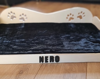 Wooden Personalised Dog Cat Bed Handmade Pet Crate Sofa MDF Wood many colours