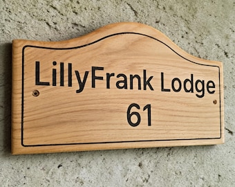 Placa de madeira personalizada com gravação – Placa de endereço rústica personalizada