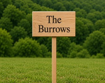 Personalised Wooden House Sign with Ground Stake