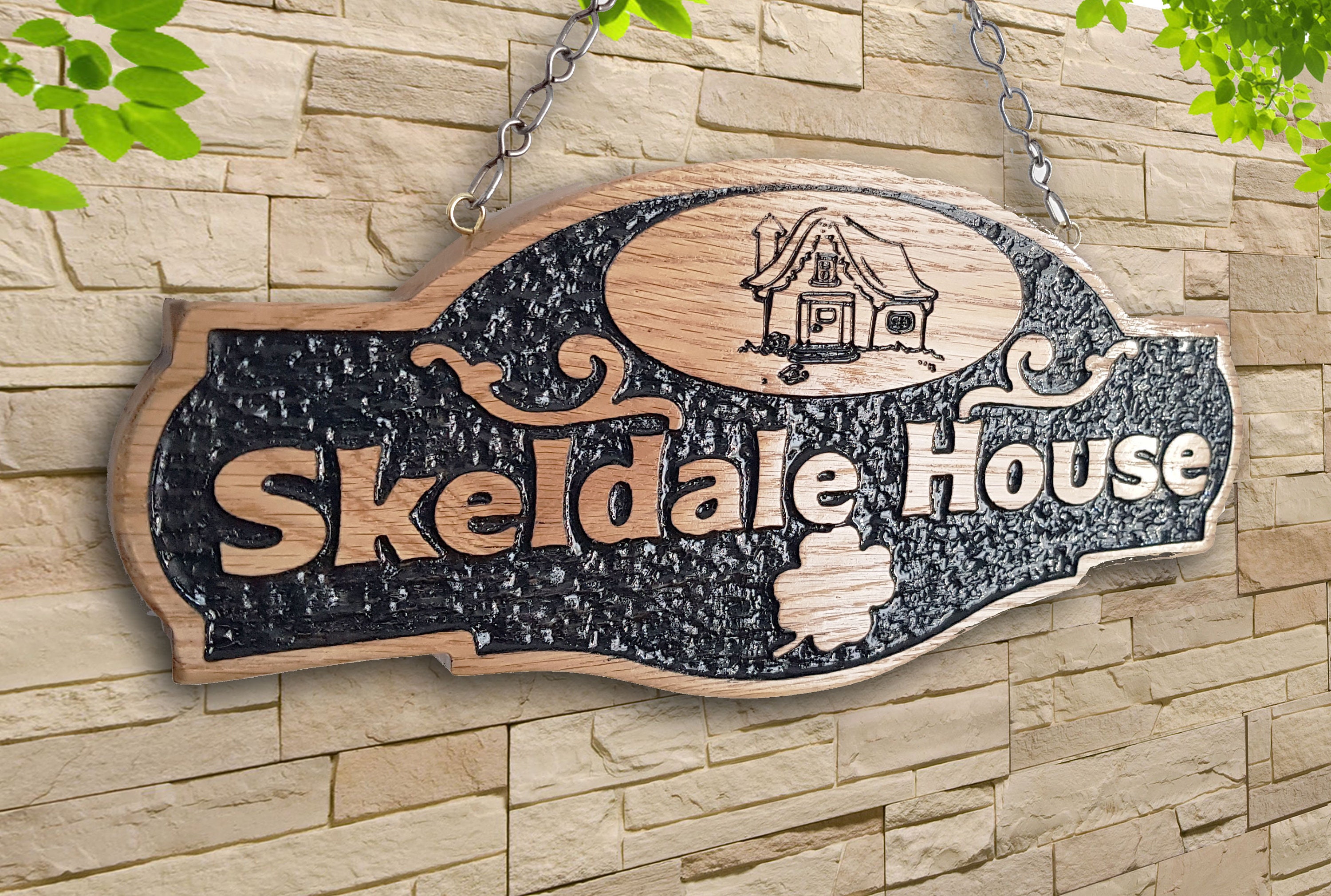 Personalized Oak Carved Wooden House Name Sign Home Address Etsy UK