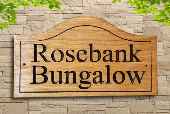 Personalised Carved Engraved Wooden House Number Name Sign Address Plaque