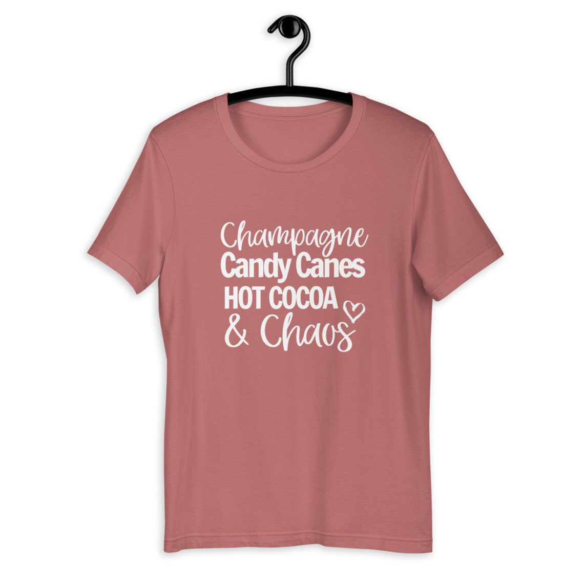 champagne and candy canes shirt
