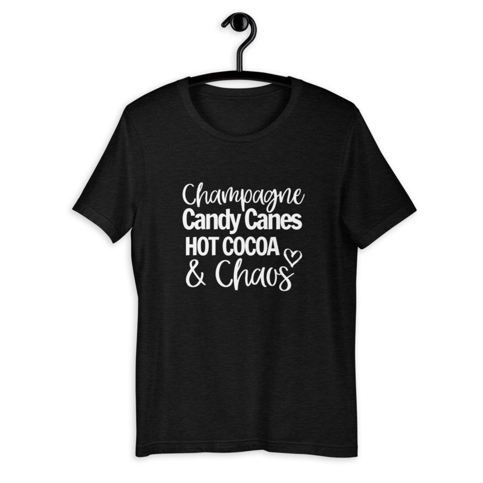champagne and candy canes shirt