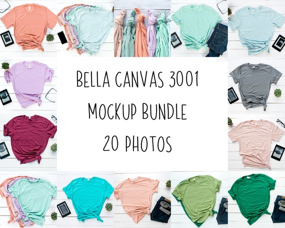 Bella Canvas Unisex 3001 T-Shirt Mockup 20 High Quality