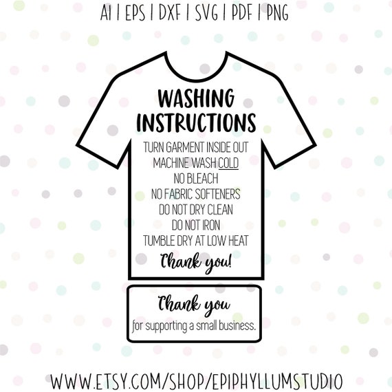 Washing Instruction SVG T shirt Instruction SVG Shirt Care