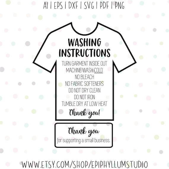 Washing Instruction SVG T shirt Instruction SVG Shirt Care