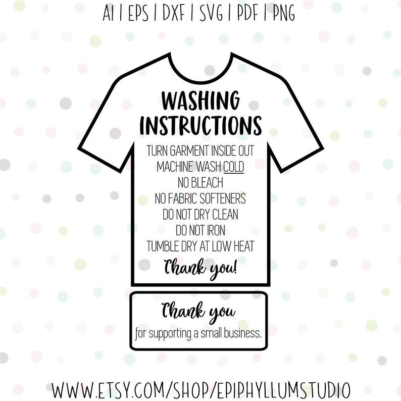 Download Washing Instruction SVG T shirt Instruction SVG Shirt Care | Etsy