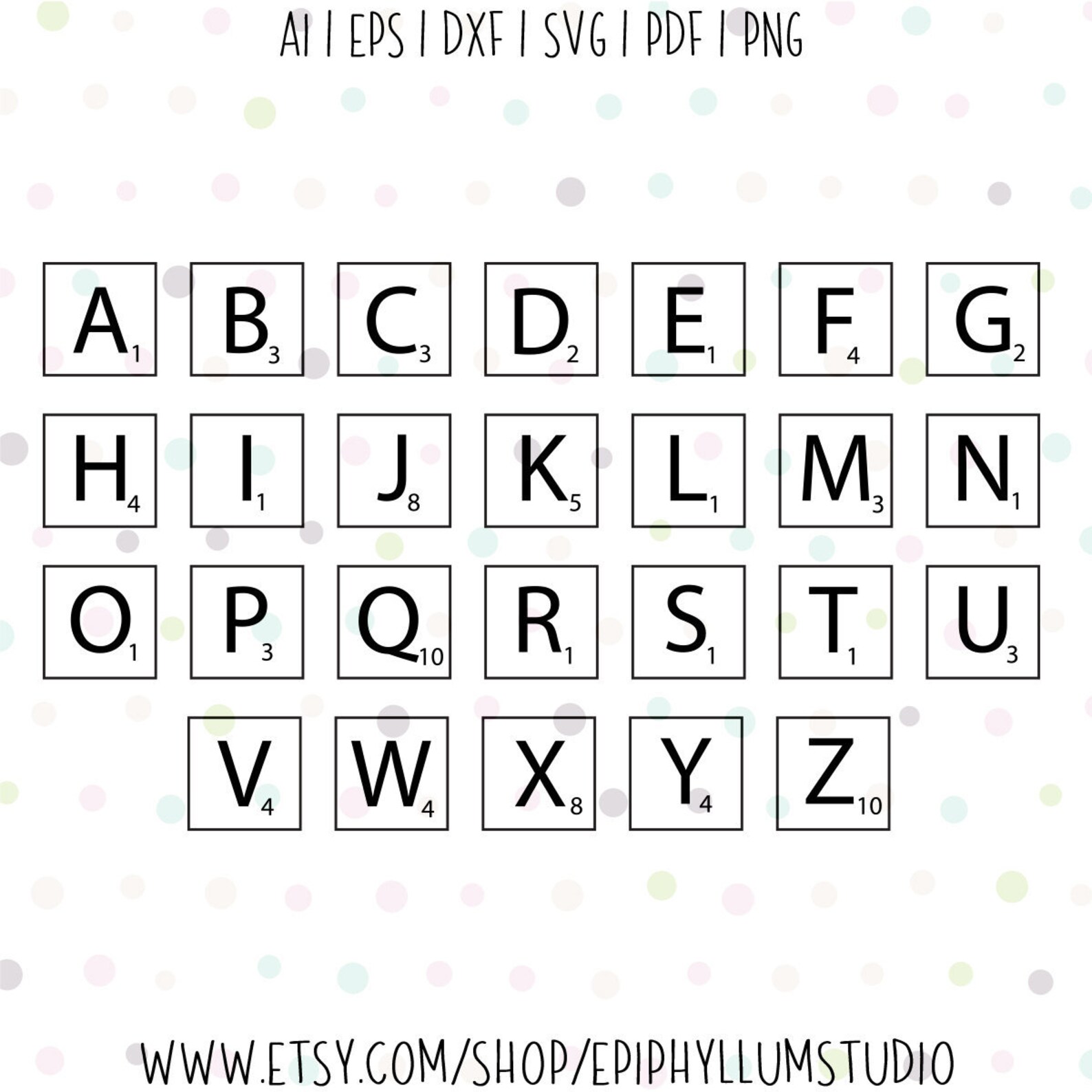 Scrabble Letters SVG Scrabble Tile SVG Alphabet SVG Letters Etsy