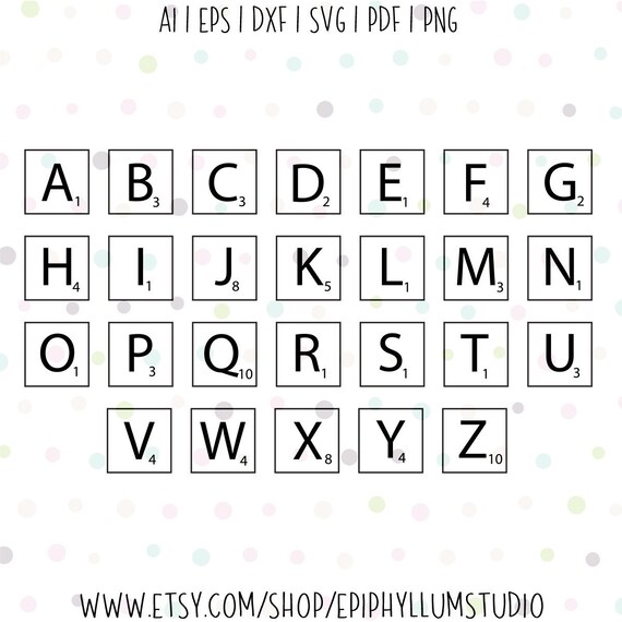 Download Scrabble Letters Svg Scrabble Tile Svg Alphabet Svg Letters Etsy
