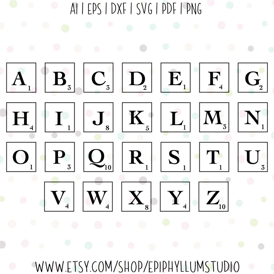 Scrabble Letters SVG Scrabble Tile SVG Alphabet SVG Letters Etsy