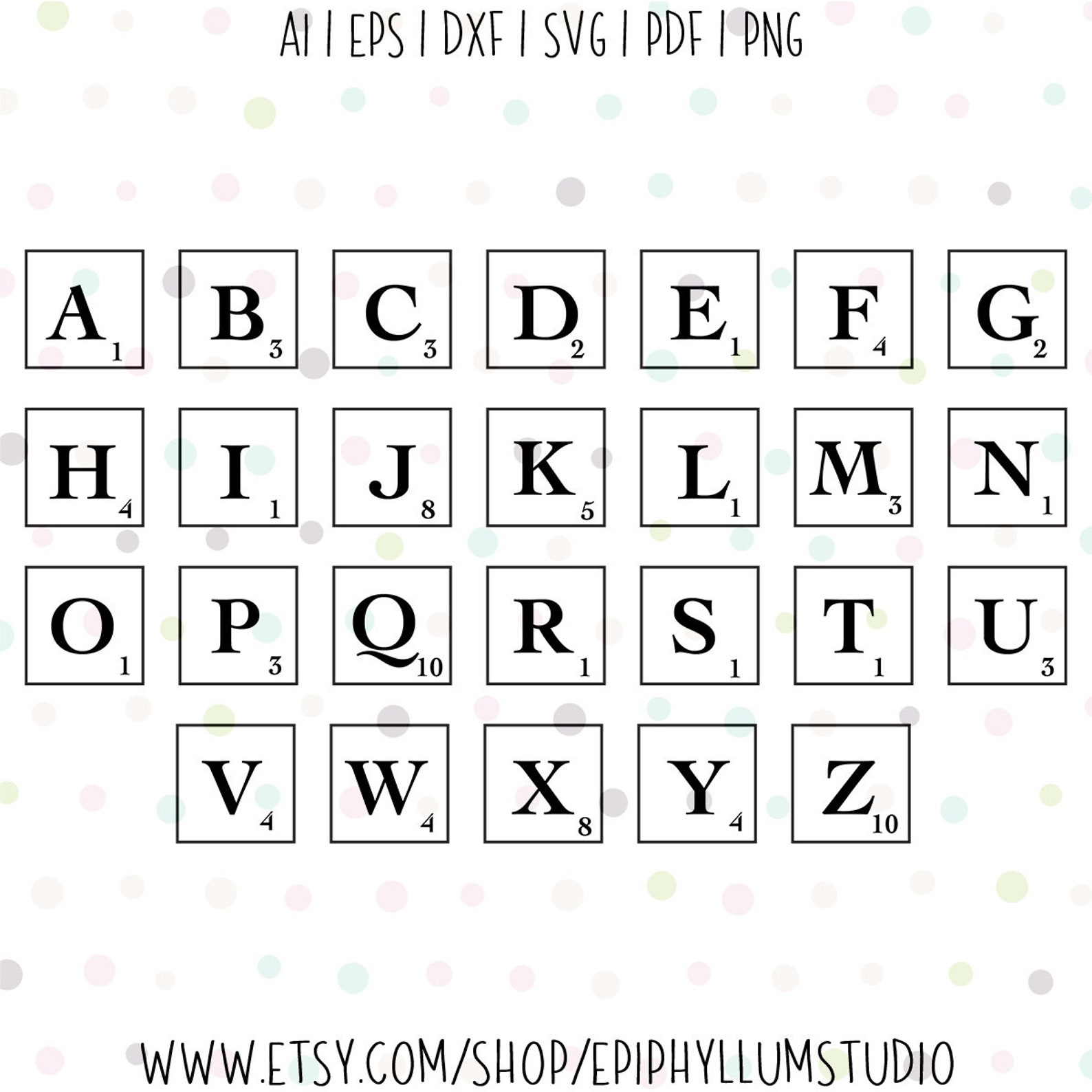 Scrabble Letters SVG Scrabble Tile SVG Alphabet SVG Letters Etsy
