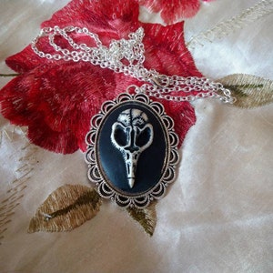Bird skull pendant bird skull cameo bird skull jewellery bird skull necklace