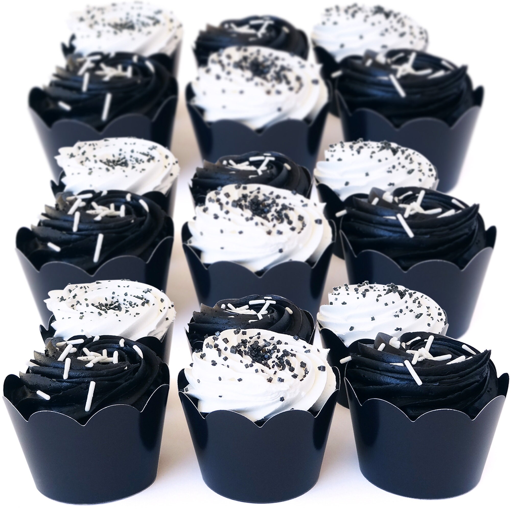 Black Cupcake Wrappers Graduation Cupcake Wrappers Black Etsy