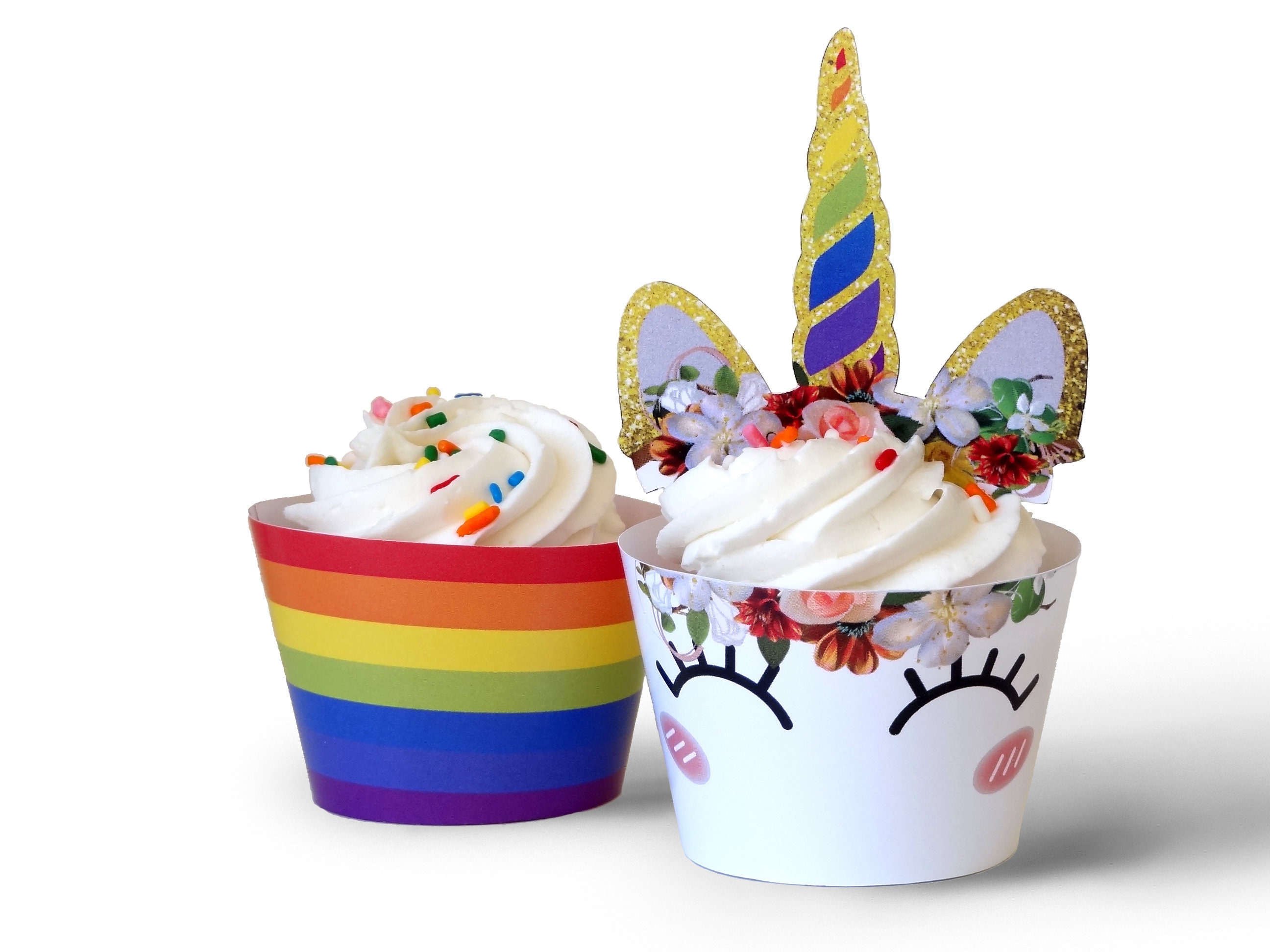 Printable Unicorn Cupcake Toppers and Unicorn Cupcake | Etsy