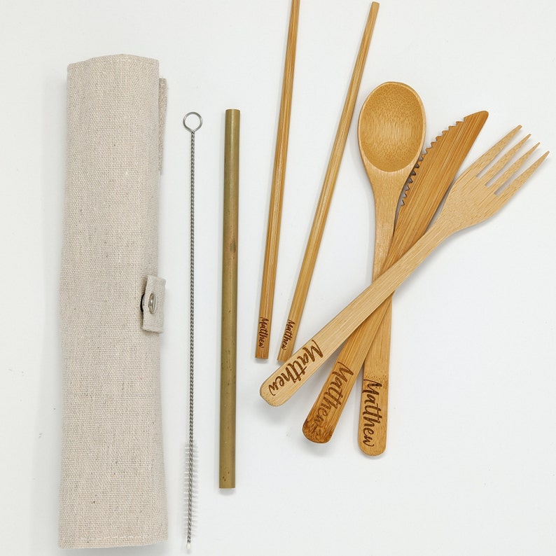 Personalised Reusable Utensils Set Personalized Cutlery 8 Etsy