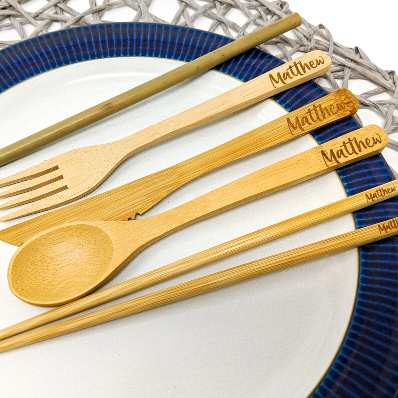 Personalised Reusable Utensils Set Personalized Cutlery 8 Etsy