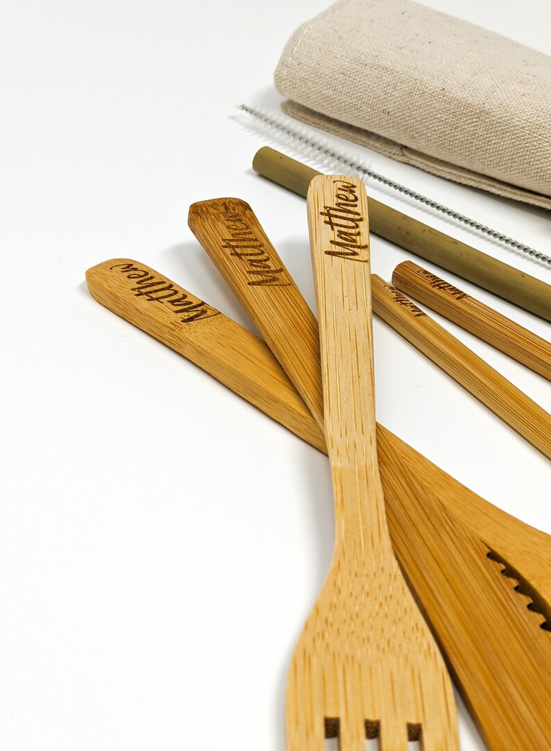 Personalised Reusable Utensils Set Personalized Cutlery 8 Etsy
