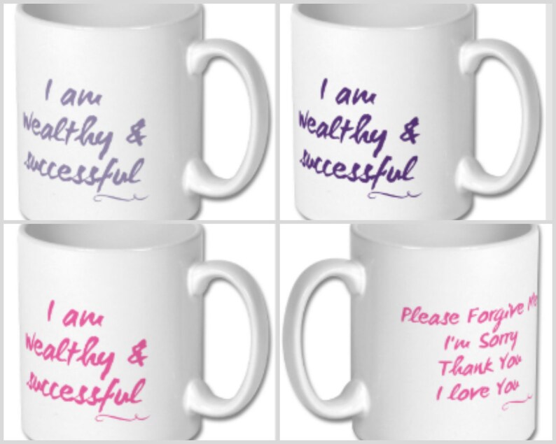 Wealthy & Successful  Wealth Affirmation Coffee Mug  Tea Cup image 3