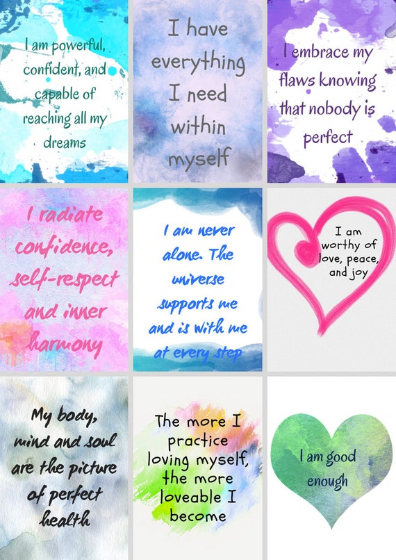 PRINTABLE AFFIRMATION CARDS FOR SELF LOVE