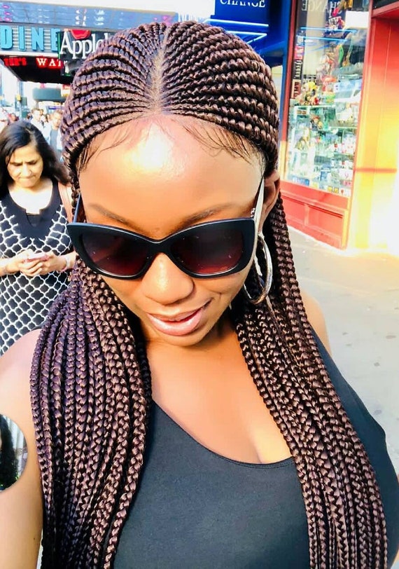 Side Part Corn Row Braided Wig Etsy