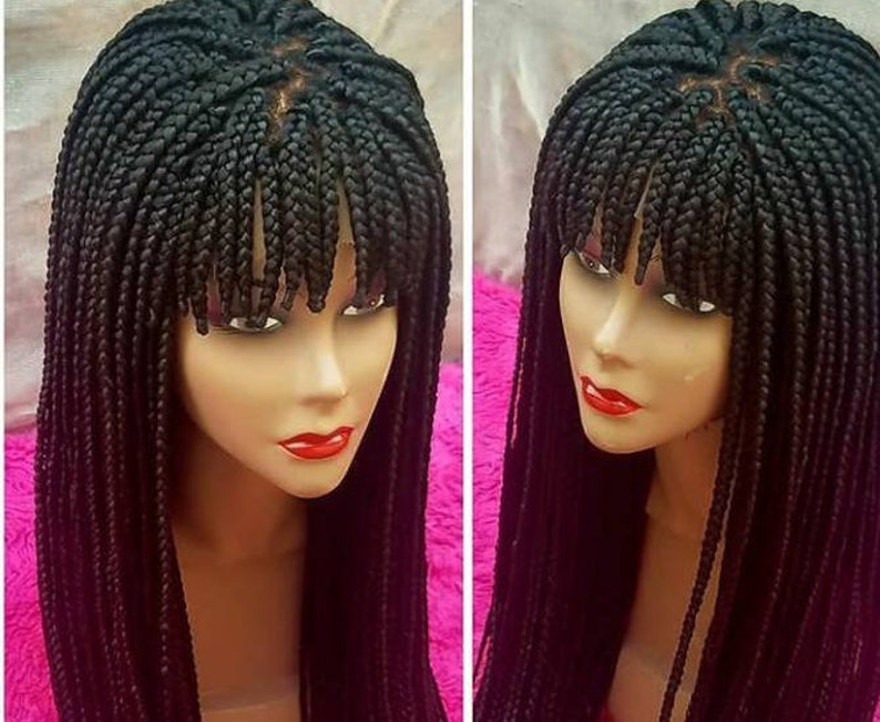 Fringe styled Box Braided wig Natural looking box Braided