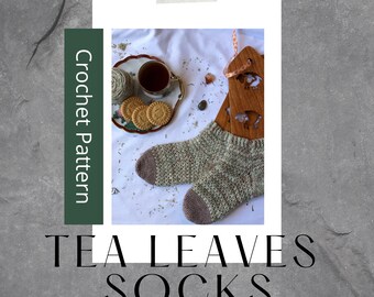 Tea Leaves Crochet Socks