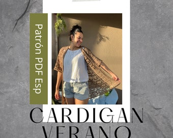 Patrón PDF Cardigan Verano // Cardigan Crochet // Patrón español