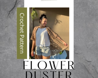 Crochet Flower Duster // Long Cardigan // Summer Cardigan //PDF Pattern // Updated 2023