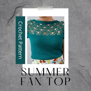 Crochet Summer Fan Top pdf instant download crochet garment