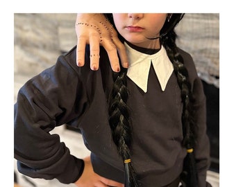 Wednesday Addams Inspired Detachable Collar and cuffs, Handmade