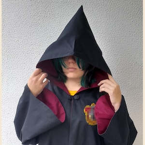 Adult wizard robe fully lined, Cosplay hooded cloak with sleeve