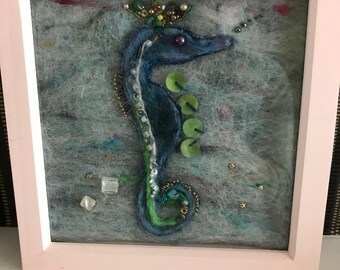 Needle felted seahorse