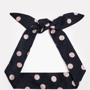 STARDUST Wired Headband, Metallic Pink Polka Dots