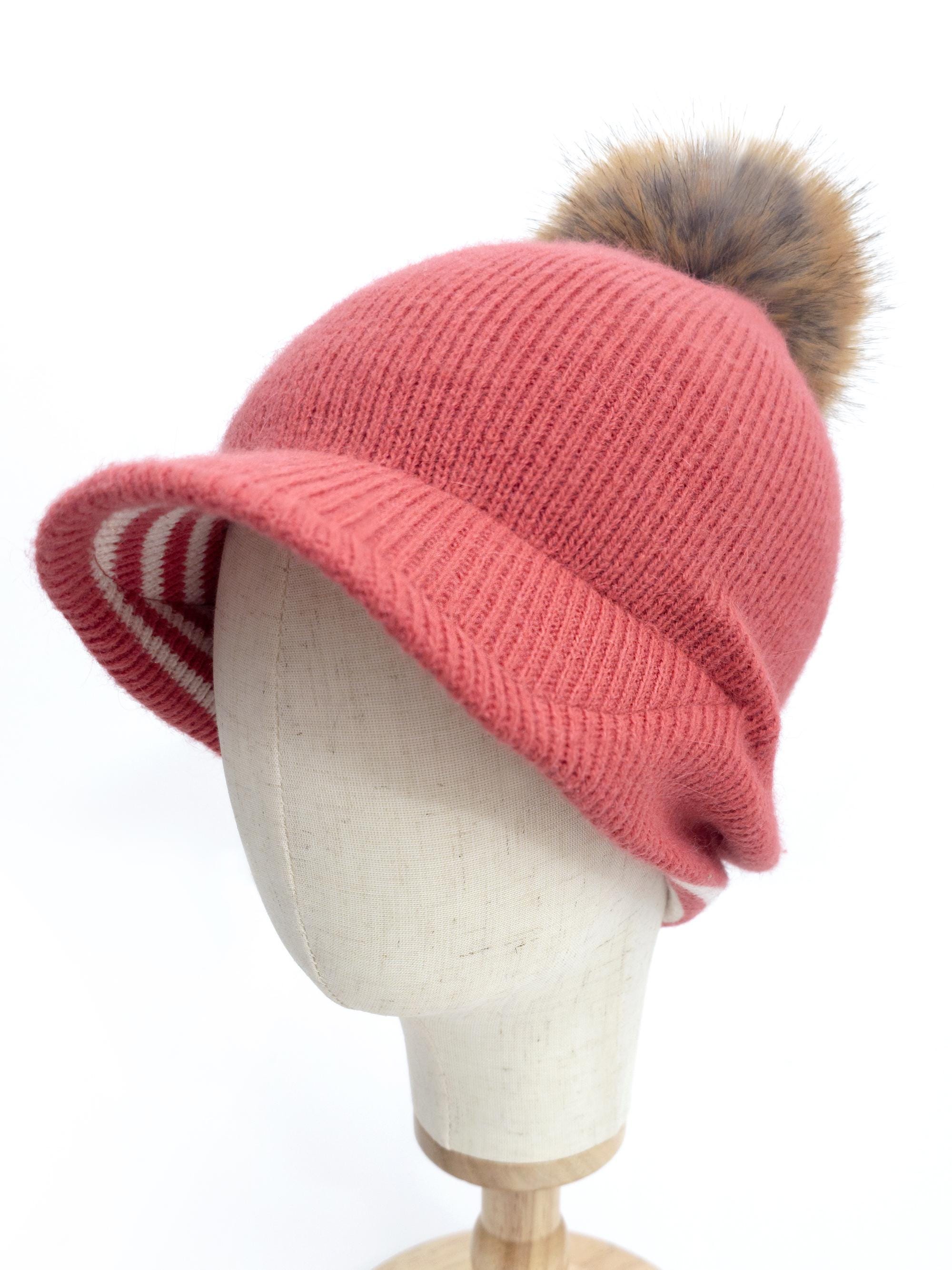 Eugenia Kim 100% Baby Alpaca Cable Knit Beanie Hat‎ Red Cream Pom Pom Winter Cap Eugenia Kim 100% Baby Alpaca Cable Knit Beanie Hat Red Cream  main image 4