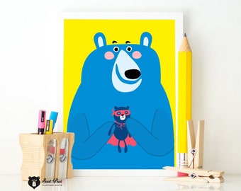 Poster Blue Bear A3