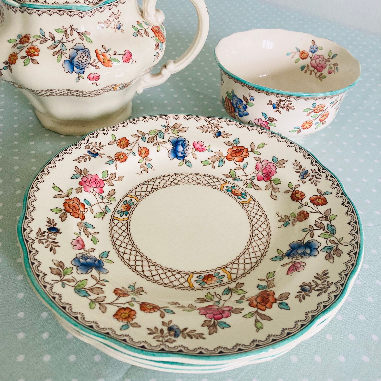 Spode Audley Royal Jasmine Plates Set of 3 Small Spode Etsy UK