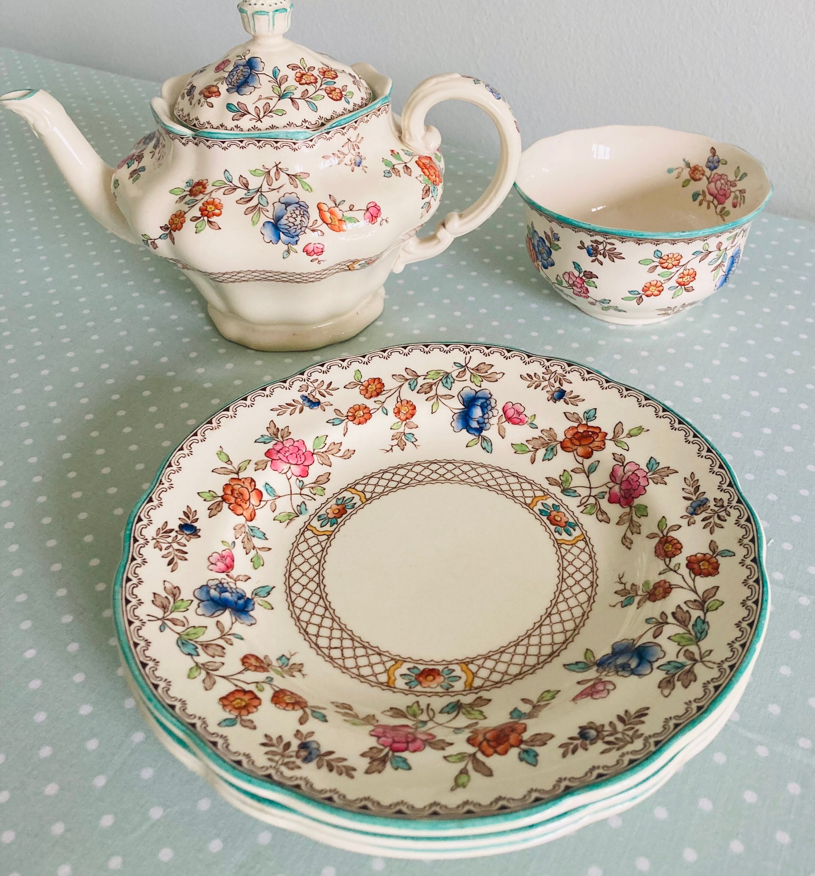 Spode Audley Royal Jasmine Plates Set of 3 Small Spode Etsy UK