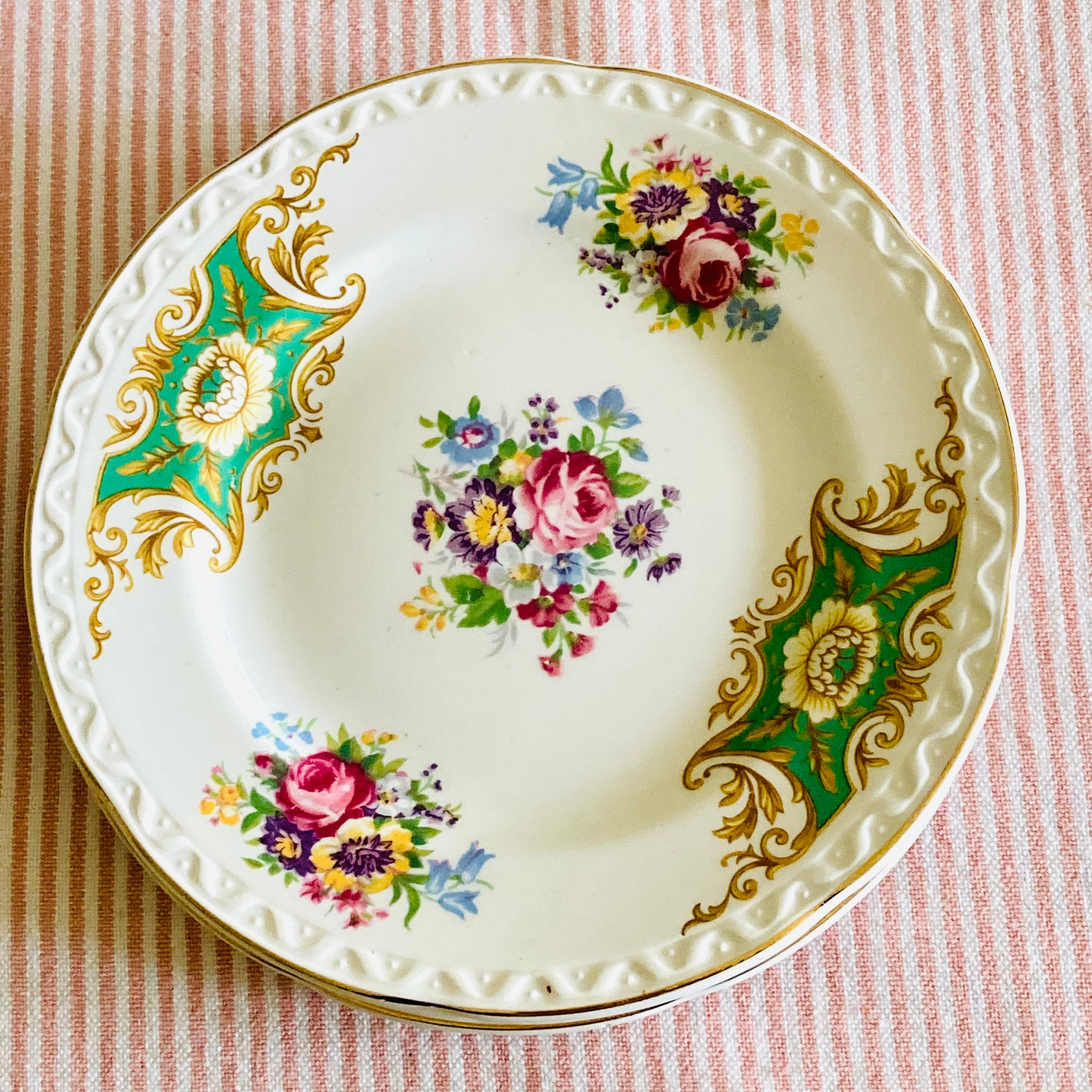 Weatherby Vintage Tea Plates Set of 3 Trio of Antique Floral Etsy