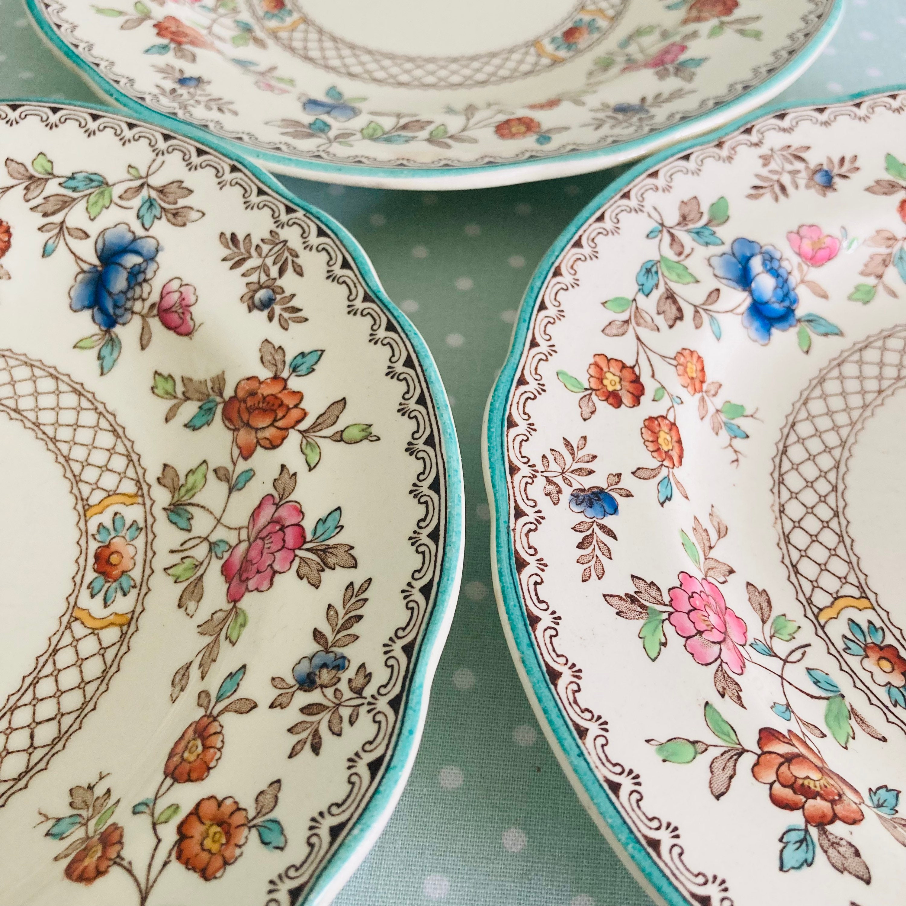 Spode Audley Royal Jasmine Plates Set of 3 Small Spode Etsy UK