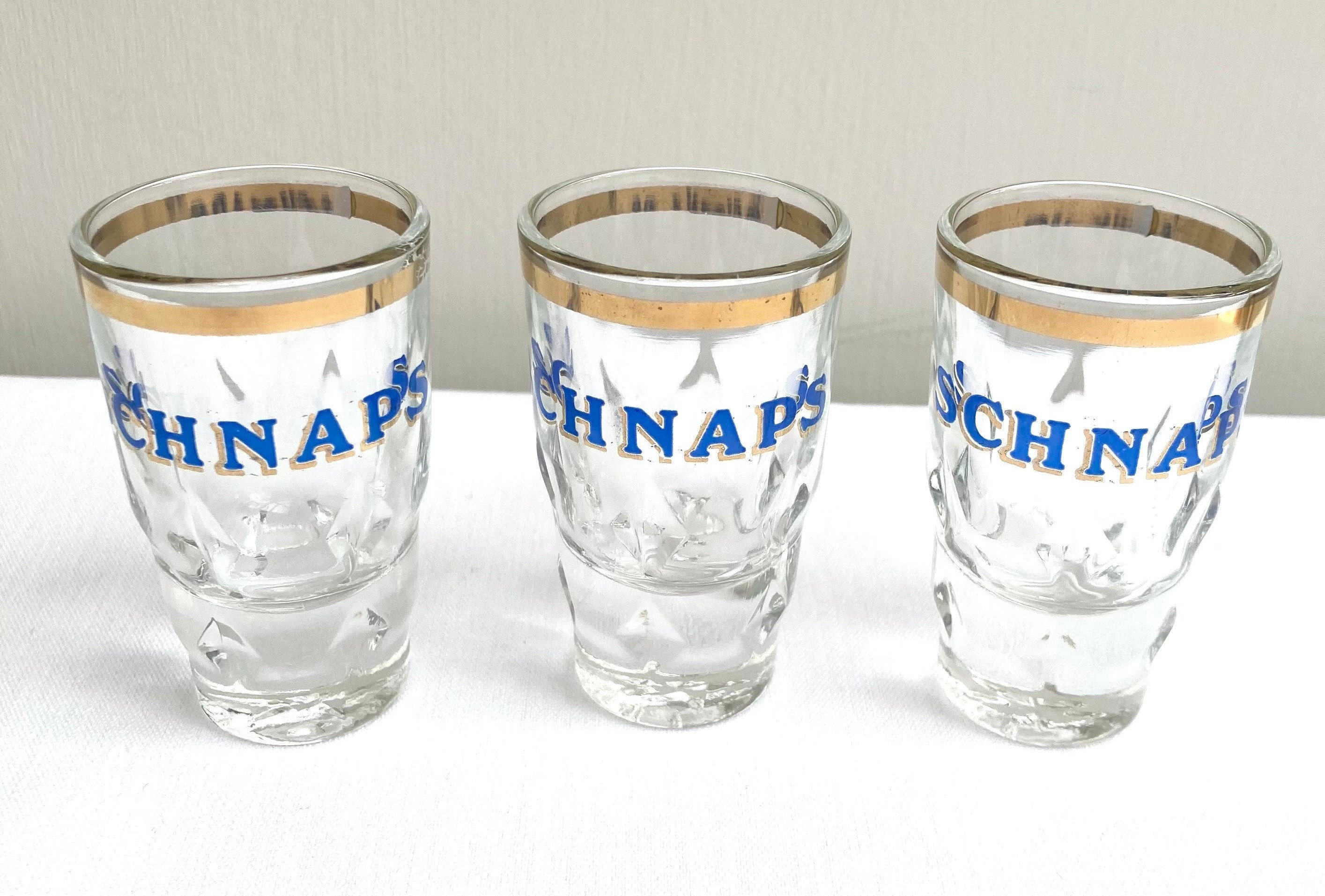 Vintage Schnapps Glasses Set of 3 Shot Glasses Vintage Gold Etsy