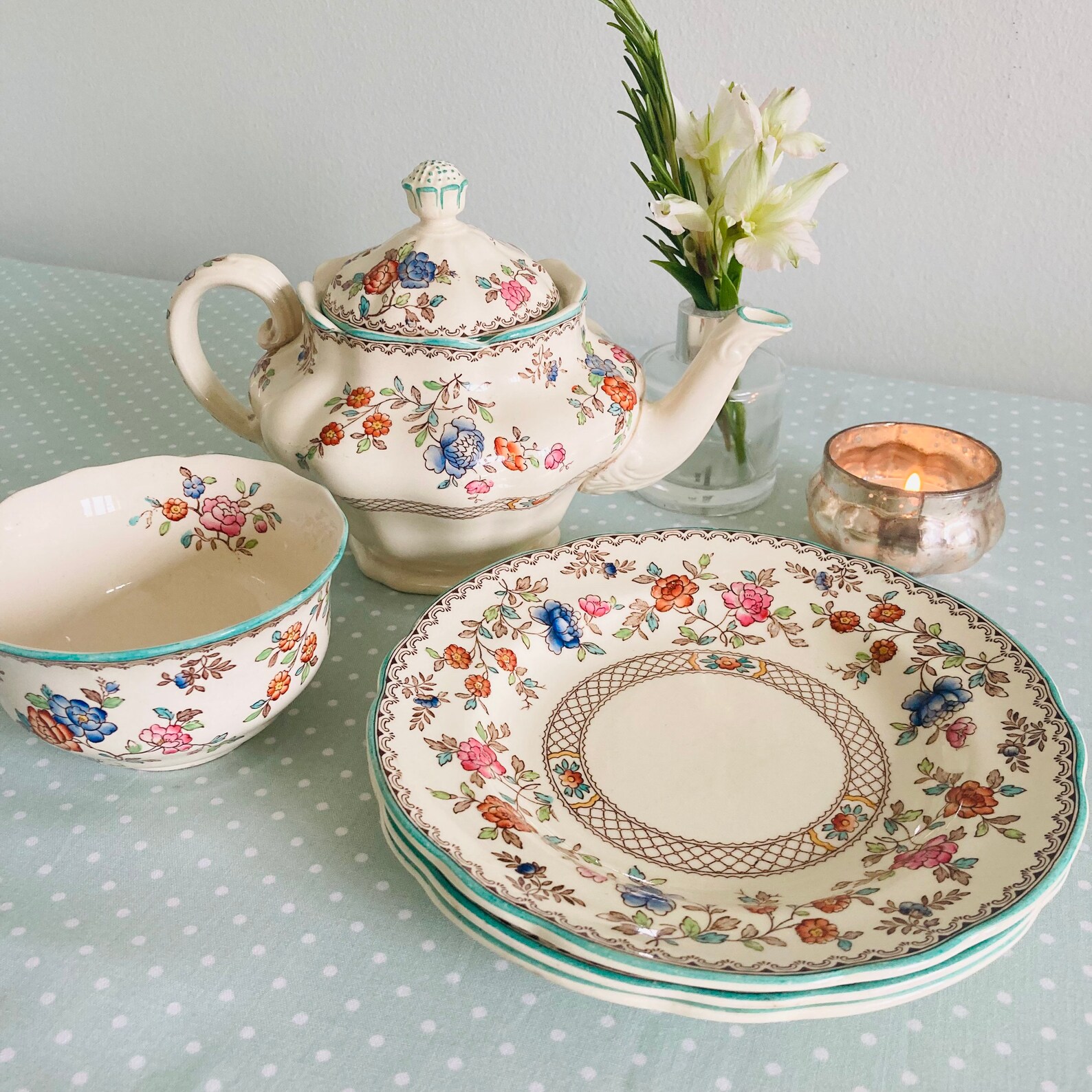 Spode Audley Royal Jasmine Plates Set of 3 Small Spode Etsy UK