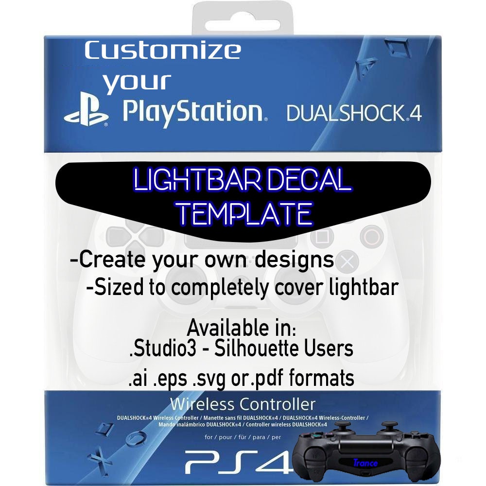 Playstation 4 Lightbar Decal Template Vector Vinyl Cutter Etsy