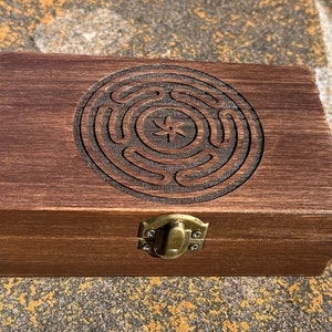 Hecate wood box/Hecate stash box/keepsake box/tarot card wood box