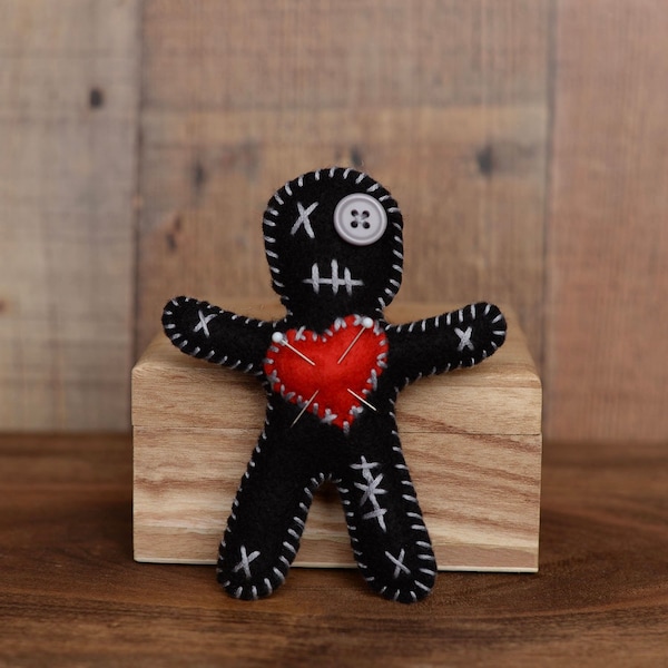 Voodoo doll/Voodoo patch doll/Black and gray