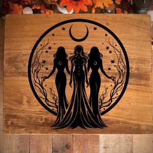 Altar / Mystical Triple Moon Goddess / Meditation / Altar Table / Tabletop Altar / Witch Decor / Pagan Altar / Wiccan Altar / Tarot
